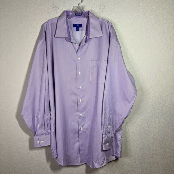 Egara Mens Purple Egyptian Cotton Shirt Button Down Long Sleeve‎ Stripes 36/37 - Picture 1 of 6